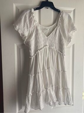 Boot Barn White Tiered Boho Babydoll Dress